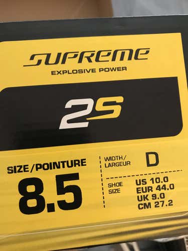 New Bauer Supreme 2S Hockey Skates Senior Size 8.5
