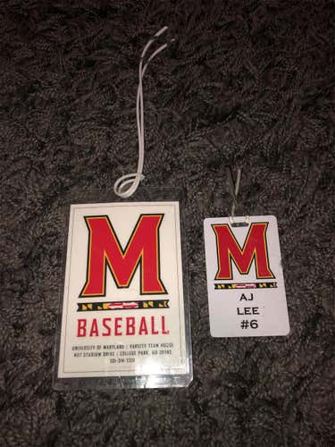 University Of Maryland Baseball Bag Tag Lot #6