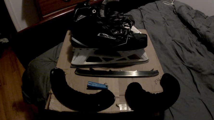 Bauer Supreme S190 Goal Skate Senior Size 9 *With TYDAN Steel Runners and Stock Runners*
