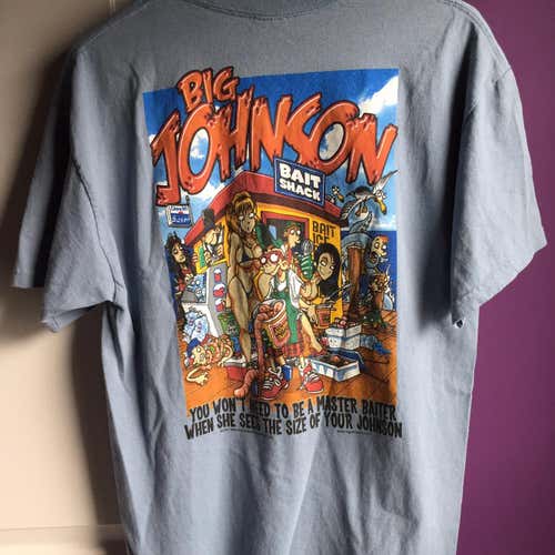 Bait Shack Big Johnson Master Baiter Sz Large  Shirt Adult