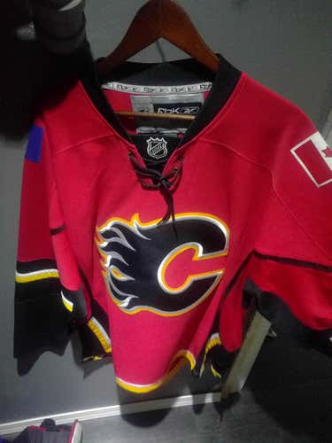 Flames Reebok Jersey L and sharks jersey.