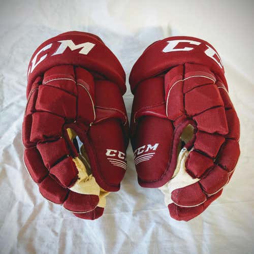 New CCM HG12 Gloves Senior 13" Pro Stock Arizona Coyotes Burgundy Blank Stock