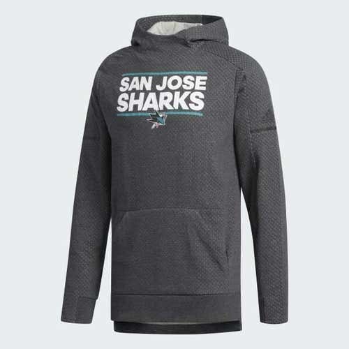 mens M/medium adidas nhl team san jose sharks hockey squad hoody $100