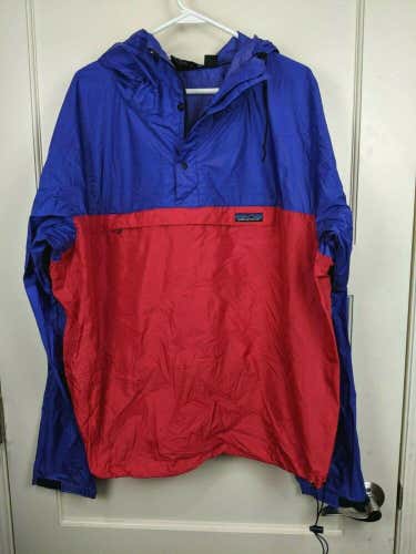 vtg Patagonia Snap Anorak Pullover Packable Windbreaker Jacket Purple Red XL