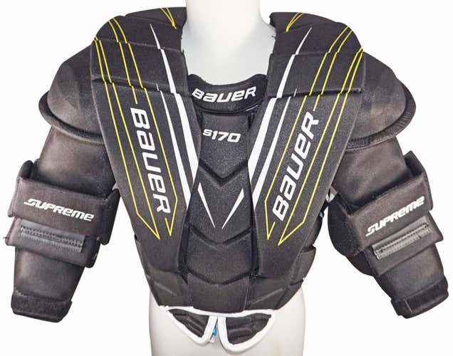 BAUER S170 JUNIOR LARGE - GOALIE CHEST & ARM HOCKEY PAD JR PROTECTOR USED