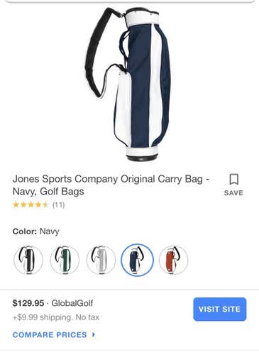 Jones Sports Company Original Carry Bag - Navy, Golf Bags
