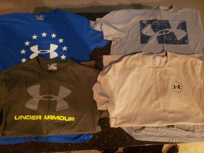 4 Men's Large Under Armour Shirts Adult