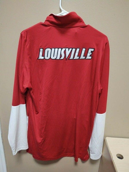 Louisville Cardinals adidas Sideline Team Issued Hooded Quarter-Zip Long  Sleeve T-Shirt - Red