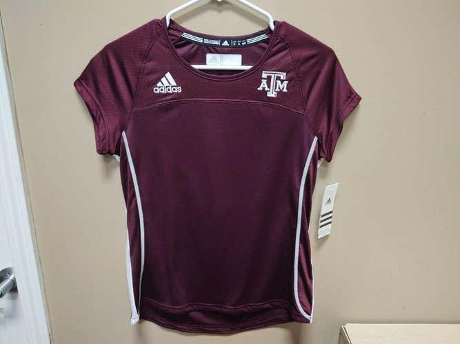 New Adidas Utility Womens Texas A&M Golf Short Sleeve Shirt Sz Small 4741