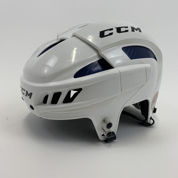 Used | White with Blue CCM FitLite Helmet | Senior Medium | #EQ161