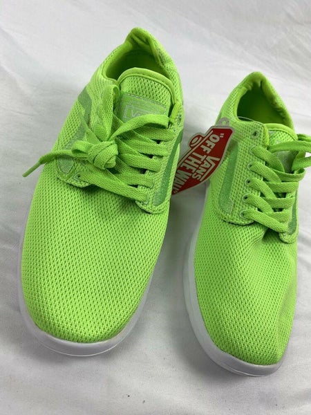 VANS Mens 7 Womens 8.5 Mesh Green Gecko Running Athletic Sneakers Shoes