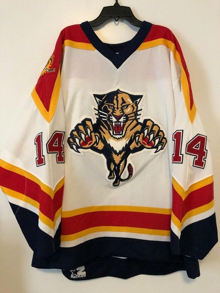 Vintage NHL Florida Panthers Authentic Starter Sewn Hockey Jersey Fight Strap 52