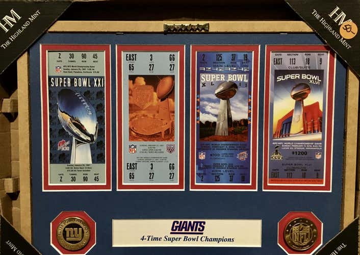 NY Giants - Framed Super Bowl Tickets