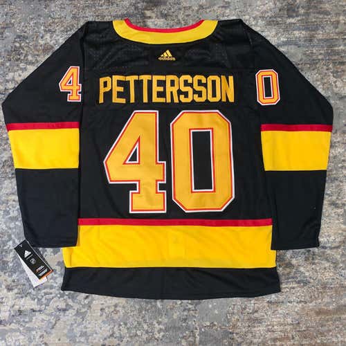ELIAS PETTERSON #40 Vancouver Canucks Black "Flying Skate" Edition Game Replica Jersey