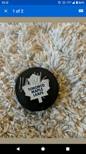 Signed Wendel Clark Puck