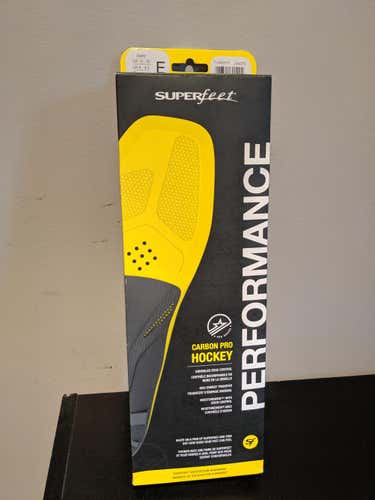 New in Box SuperFeet Carbon PRO Hockey Performance Insoles Footbeds - Skate Size 9-10