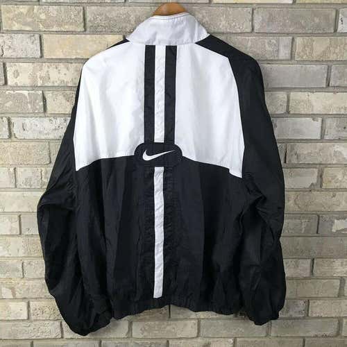 Rare Vintage 90s Mens XL Nike Black & White Windbreaker