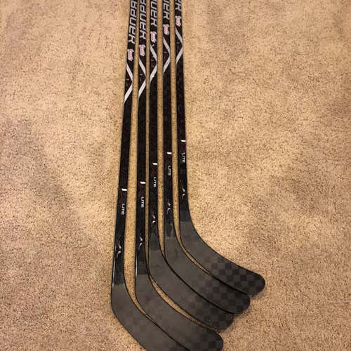 5 Pack Custom Maroon Vapor 1X Lite Hockey Stick Lefty Mid Senior Pro Stock