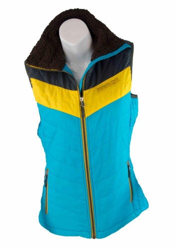 NEW  Womens Marker Attitash Insulated Blue Gold Black Snow Vest Size Medium No Trades
