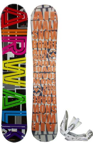 NEW Womens RARE Airwalk Graffiti Snowboard & White Avalanche Bindings 150CM No Trades