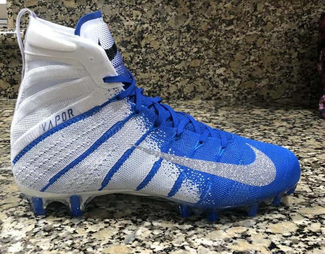 Nike Vapor Untouchable 3 Elite Flyknit Football Cleats Blue AH7408-104 size 12