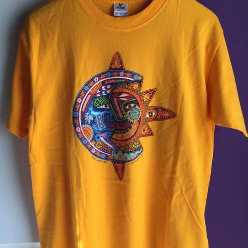 Vintage Psychedelic Artist Huichol Sz Large Colors Graphics Shirt Adult