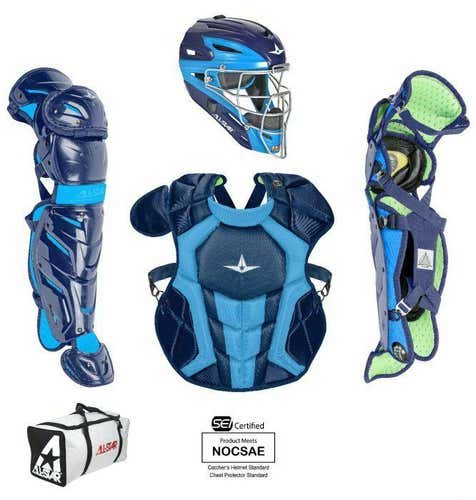 All Star System 7 Axis Intermediate 13-16 Catchers Gear Set - Navy Columbia Blue  *No Trade*