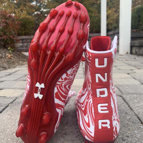 White and Red Under Armour highlight size 10.5