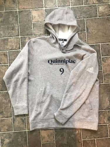 Quinnipiac University Lacrosse Adidas Warm Up Hoodie - Gray - Large