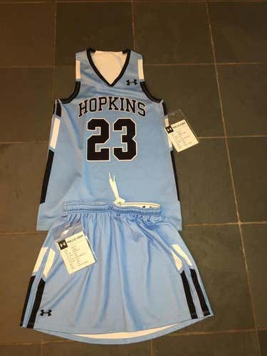 New Under Armour JOHNS HOPKINS #23 Womens Lacrosse Game Jersey & Kilt MEDIUM