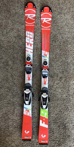 132 cm Rossignol Racing Hero FIS Multi Event Skis With Bindings