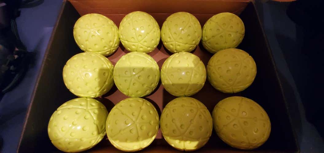 ATEC HI.PER X-ACT Pitching Machine/Batting Cage Balls NEW -Never Used 12 Pack Optic Yellow