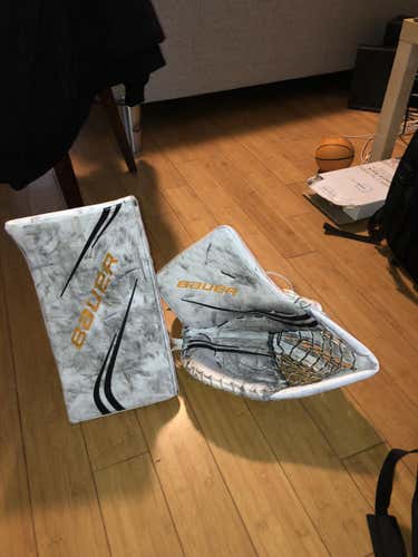 Bauer 2X Pro Goalie Gloves & Blockers Regular Senior Pro Stock
