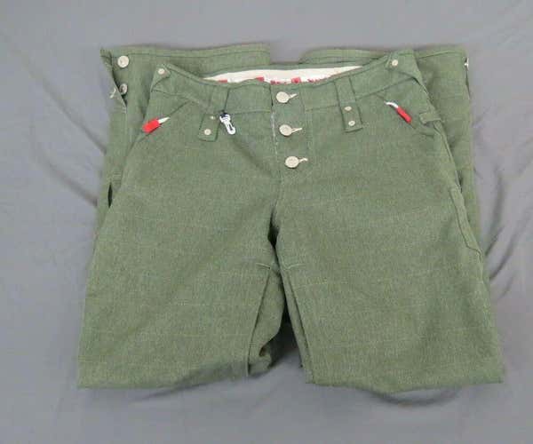 686 x Levi's Green Insulated Waterproof Breathable Snowboard Pants Women's Med