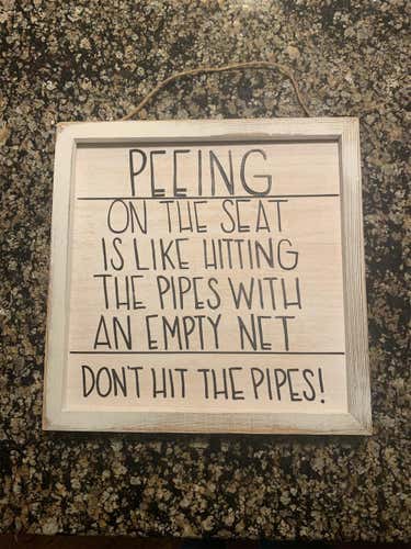 New Wood Boys Bathroom Sign 11 3/4 X 11 3/4