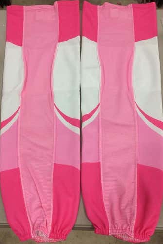 4 Sets of SP Edge Style Pro Stock Hockey Socks Pink and White Iowa Wild 2201