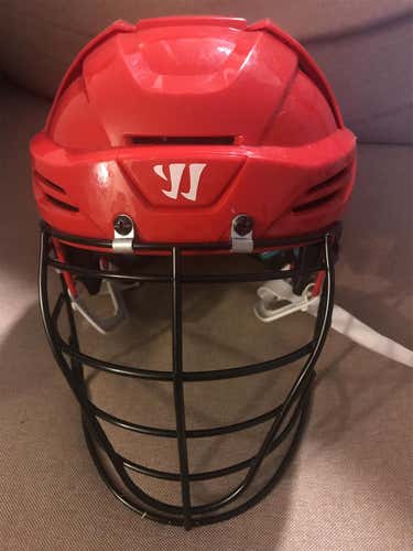 Box Lacrosse Helmet Red - Warrior Krown LTE W/ Gait Mask