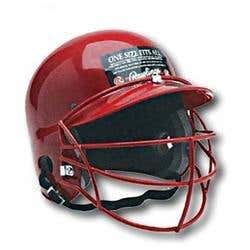 Rawlings PL1FG One Size Fits All Batting Helmet with Wire Face Guard - MAroon One Size