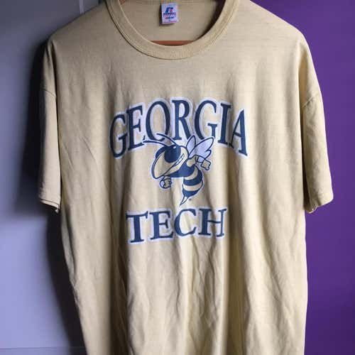Vintage Georgia Tech Yellowjackets Sz Large  Shirt Adult Ncaa Ramblin Wreck