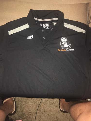 Custom Fat Panda Lacrosse New Balance Polo Black Size XL