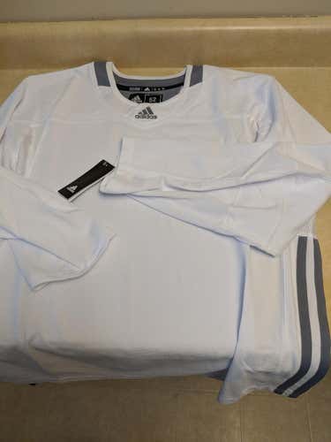 New Rare 52 Adidas 3 Stripe Practice Jersey White