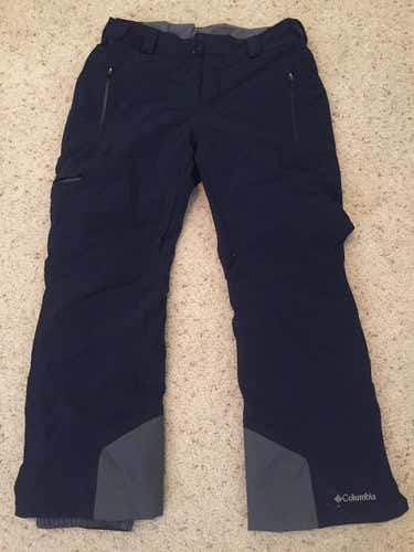 Men's Navy Blue Size Large Regular Columbia Ski Pants Omni Heat Warm and Soft