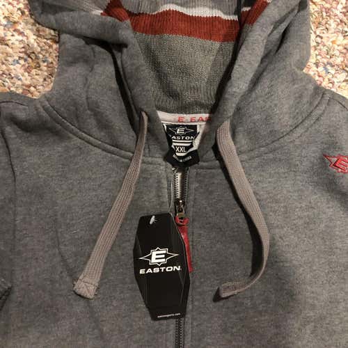 New XXL Easton Hockey Hoodie Hooded Sweatshirt Gray XXL