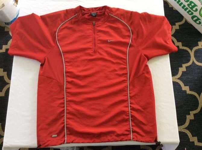 Mens Nike Drifit Pullover Windbreaker Shirt Maroon Garnet Color Size M Box E