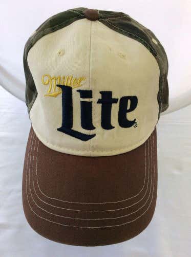 Miller Lite Beer Strap Back Hat Infinity Headwear Camo Box 1