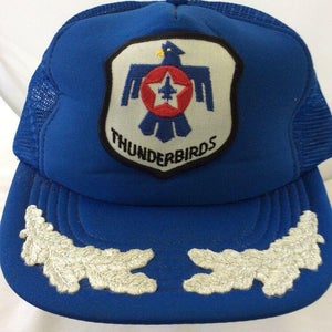 NOS USAF Blue Thunderbirds Patch Silver Leaf Trucker Hat Vtg Mesh Snapback Box 2