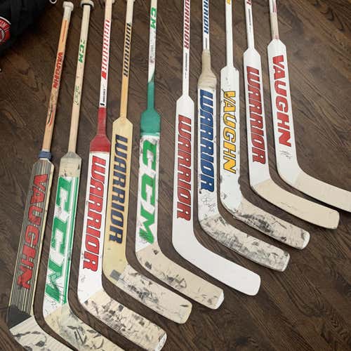 NHL Pro Goalie Sticks - 10 Pack Bundle. Some Autographed. Regular Senior Pro Stock