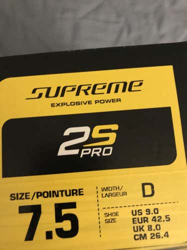 New Bauer Supreme 2S Pro Hockey Skates Senior Size 7.5