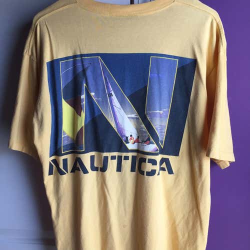 Vintage Nautica Sailing Team Sz Medium Double Sided Shirt Adult