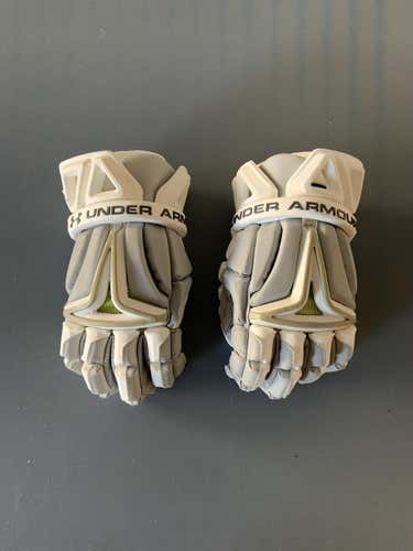 White Under Armour BioFit Lacrosse Gloves